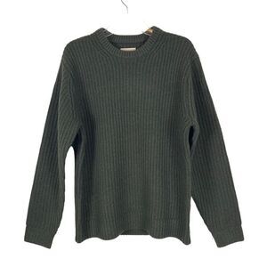 Taylor Stitch The Wharf Sweater 100% Merino wool in Dark Olive crewneck